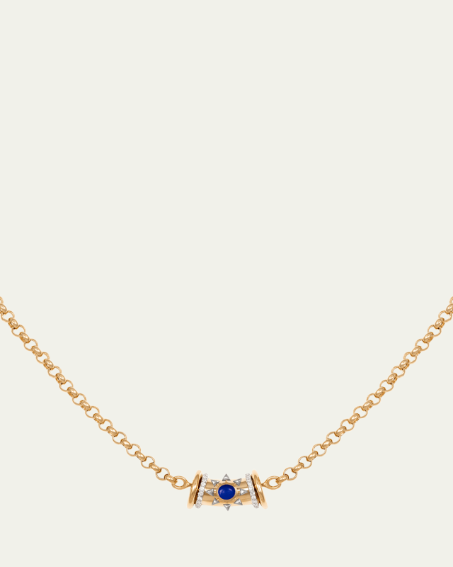 Warrior Star Seed Diamond and Lapis Necklace